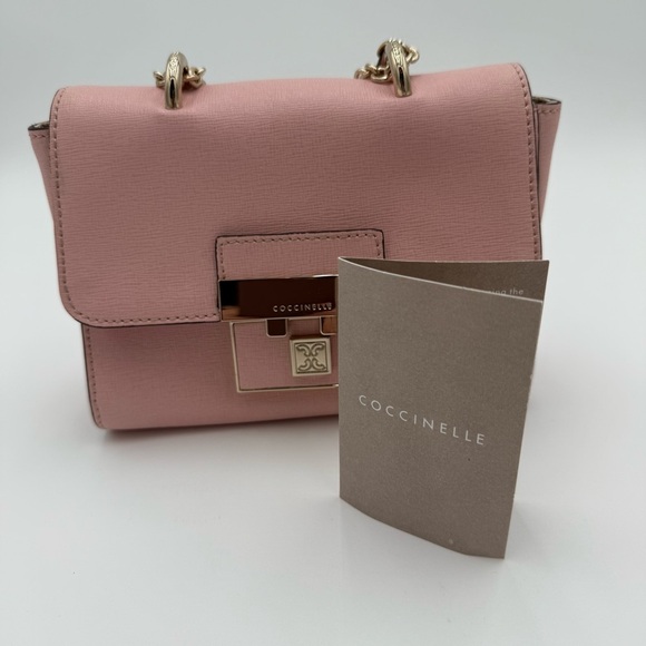 Coccinelle Vegan Leather Crossbody Shoulder Bag Purse Powder Blush Pink NWOT‎ - Picture 8 of 10